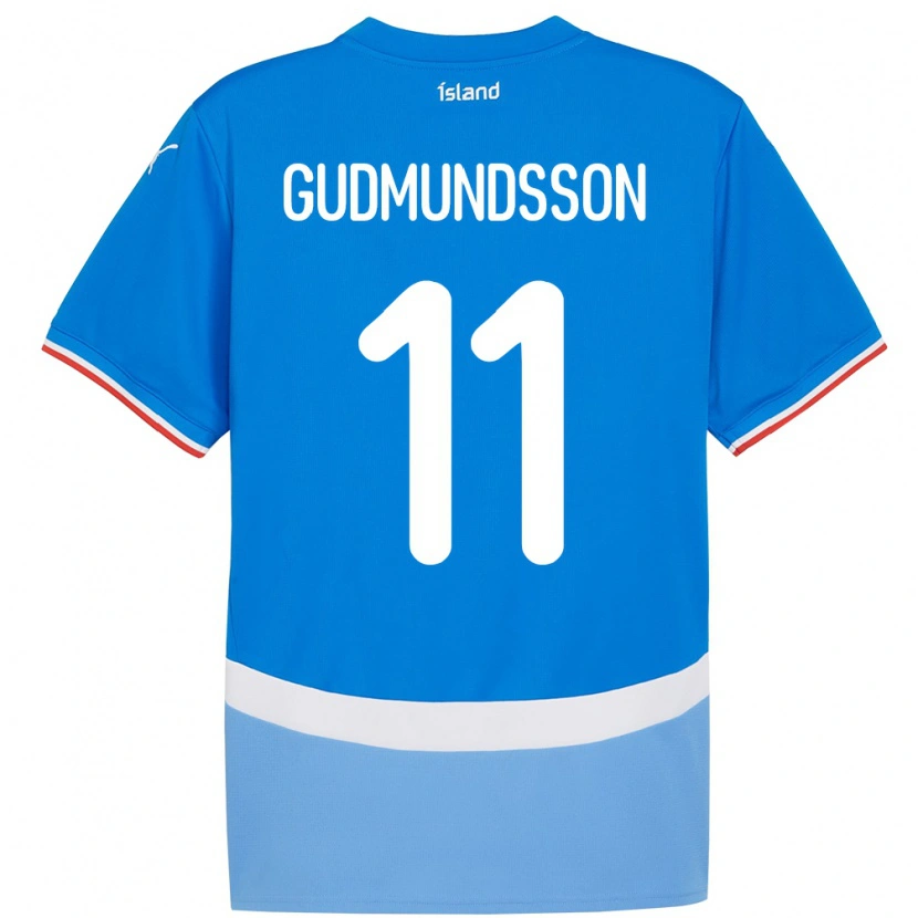 Danxen Donna Maglia Islanda Galdur Gudmundsson #11 Blu Kit Gara Home 24-26 Maglietta