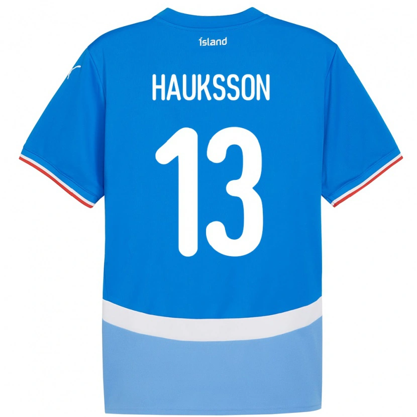 Danxen Donna Maglia Islanda Bjarki Hauksson #13 Blu Kit Gara Home 24-26 Maglietta