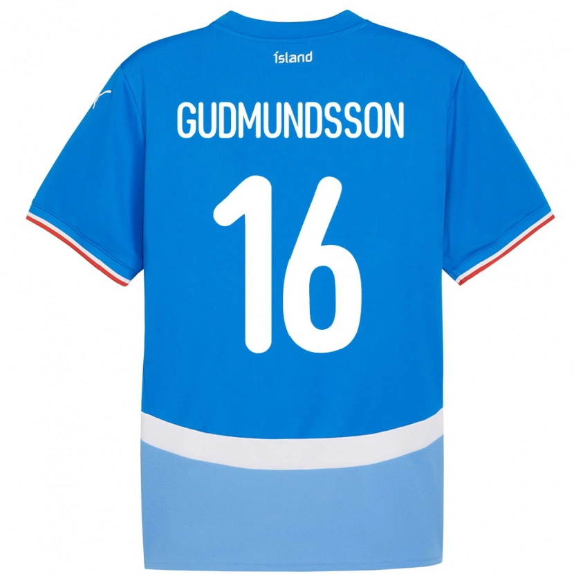 Danxen Donna Maglia Islanda Jón Breki Gudmundsson #16 Blu Kit Gara Home 24-26 Maglietta