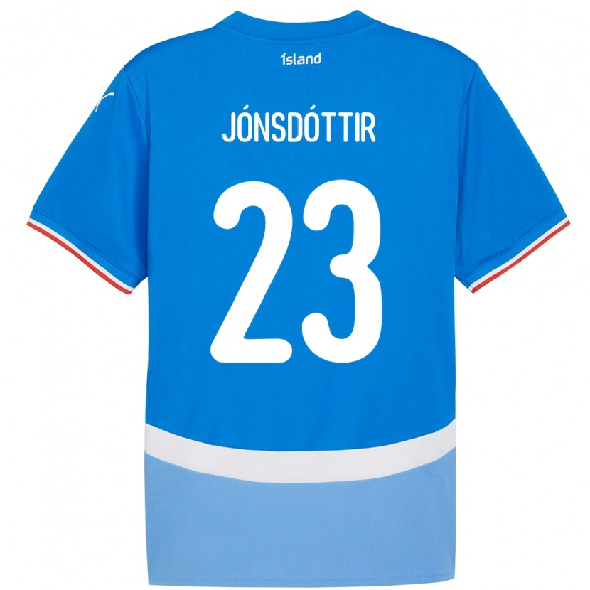Danxen Donna Maglia Islanda Sveindís Jane Jónsdóttir #23 Blu Kit Gara Home 24-26 Maglietta