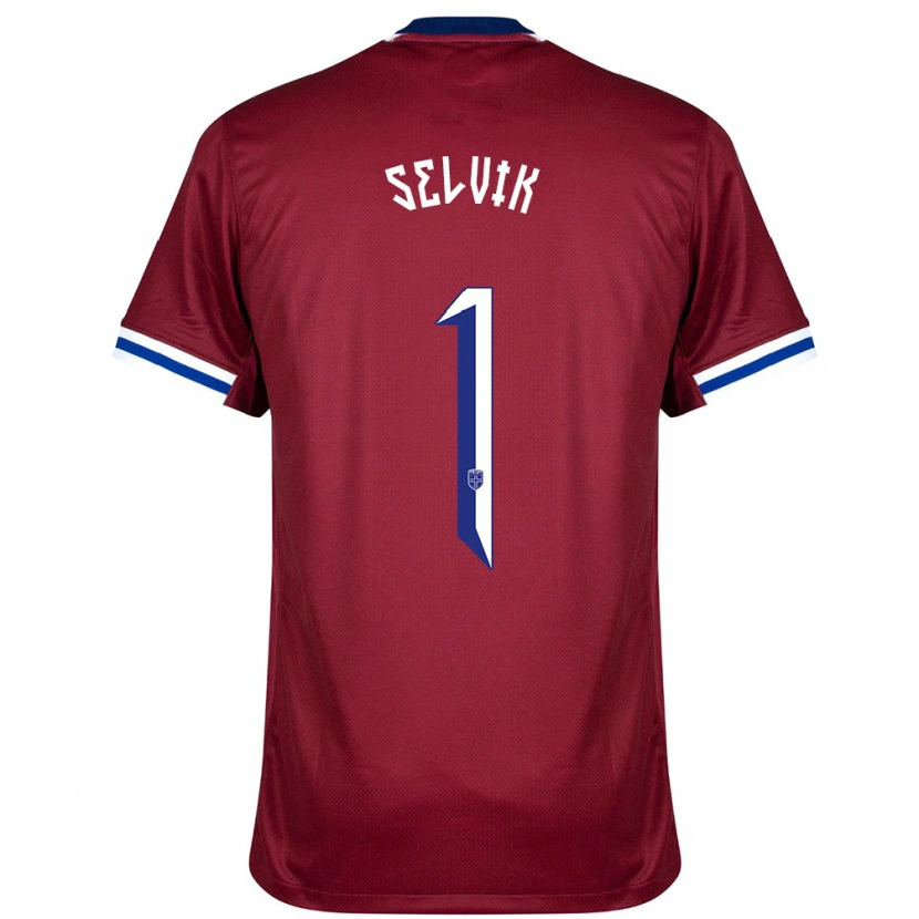 Danxen Donna Maglia Norvegia Egil Selvik #1 Rosso Blu Bianco Kit Gara Home 24-26 Maglietta