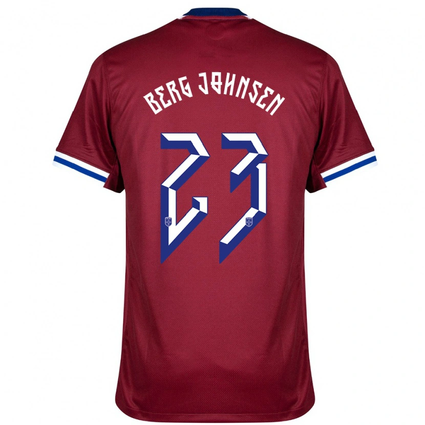 Danxen Donna Maglia Norvegia Lasse Berg Johnsen #23 Rosso Blu Bianco Kit Gara Home 24-26 Maglietta