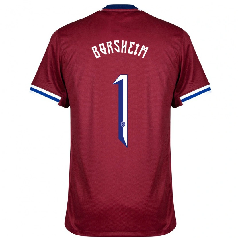 Danxen Donna Maglia Norvegia Martin Børsheim #1 Rosso Blu Bianco Kit Gara Home 24-26 Maglietta