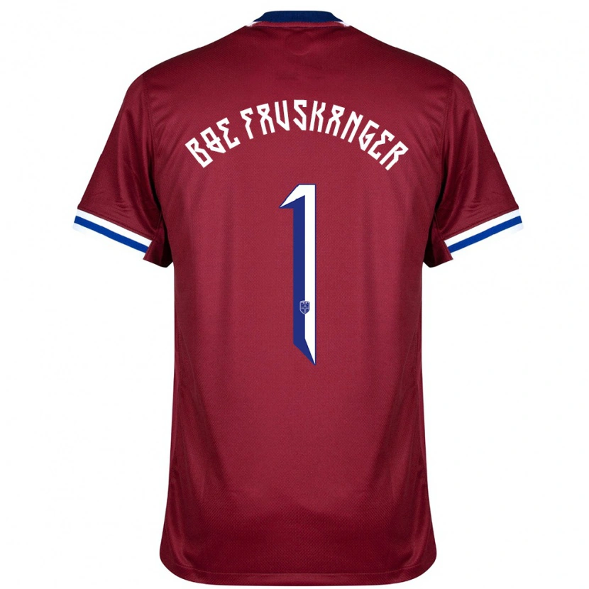 Danxen Donna Maglia Norvegia Einar Bøe Fauskanger #1 Rosso Blu Bianco Kit Gara Home 24-26 Maglietta