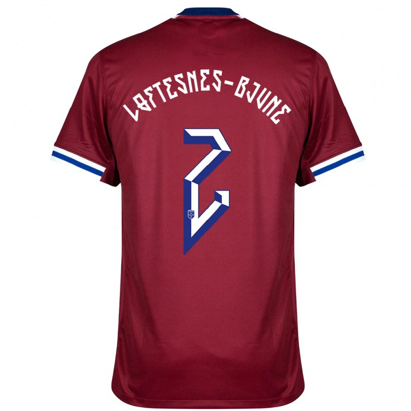 Danxen Donna Maglia Norvegia Filip Loftesnes-Bjune #2 Rosso Blu Bianco Kit Gara Home 24-26 Maglietta