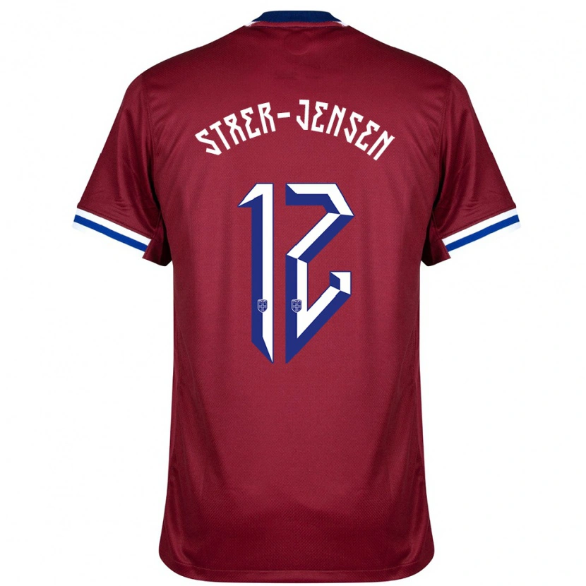 Danxen Donna Maglia Norvegia Magnus Stær-Jensen #12 Rosso Blu Bianco Kit Gara Home 24-26 Maglietta