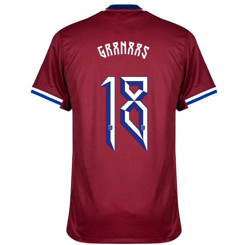 Danxen Donna Maglia Norvegia Sondre Granaas #18 Rosso Blu Bianco Kit Gara Home 24-26 Maglietta