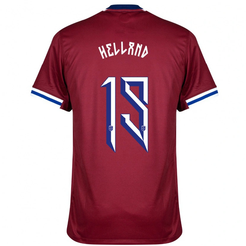 Danxen Donna Maglia Norvegia Eivind Helland #19 Rosso Blu Bianco Kit Gara Home 24-26 Maglietta
