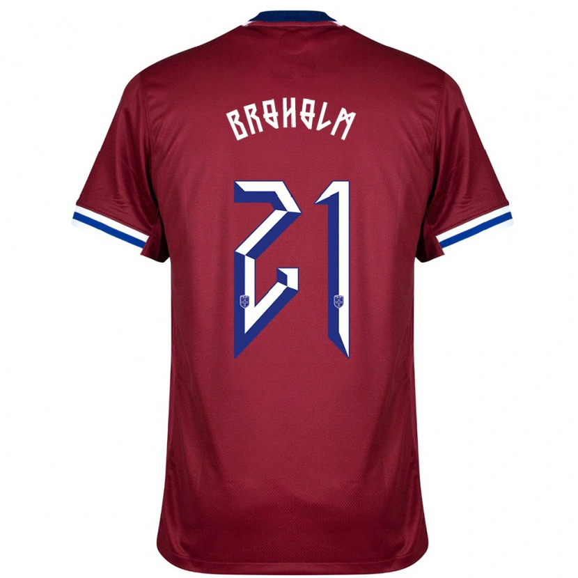 Danxen Donna Maglia Norvegia Marius Broholm #21 Rosso Blu Bianco Kit Gara Home 24-26 Maglietta