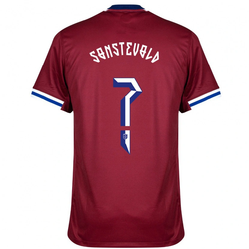 Danxen Donna Maglia Norvegia Anja Sønstevold #0 Rosso Blu Bianco Kit Gara Home 24-26 Maglietta