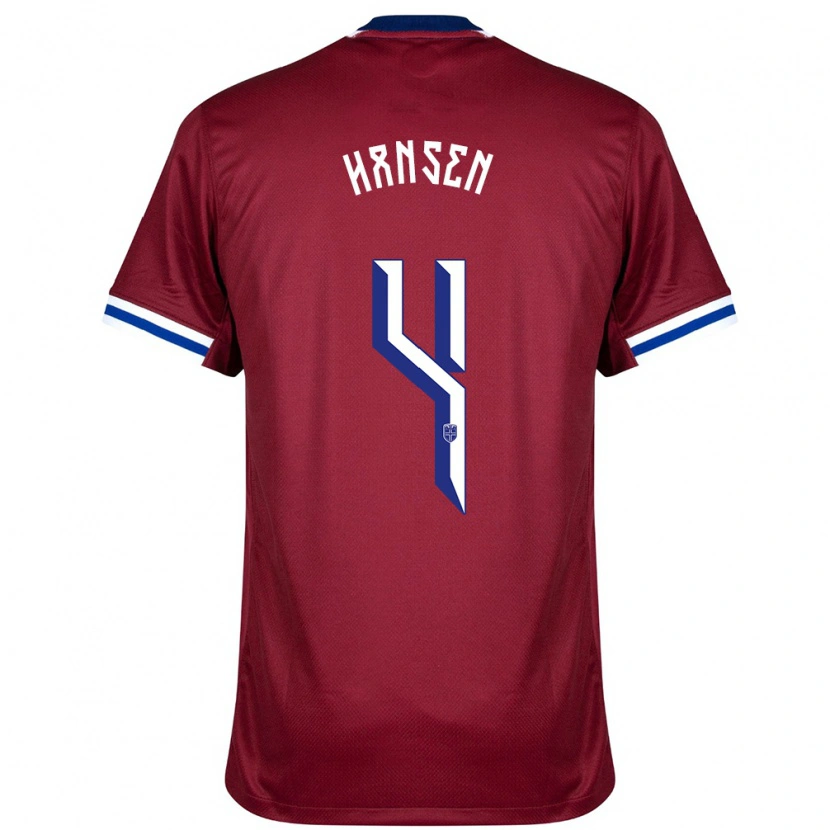 Danxen Donna Maglia Norvegia Tuva Hansen #4 Rosso Blu Bianco Kit Gara Home 24-26 Maglietta