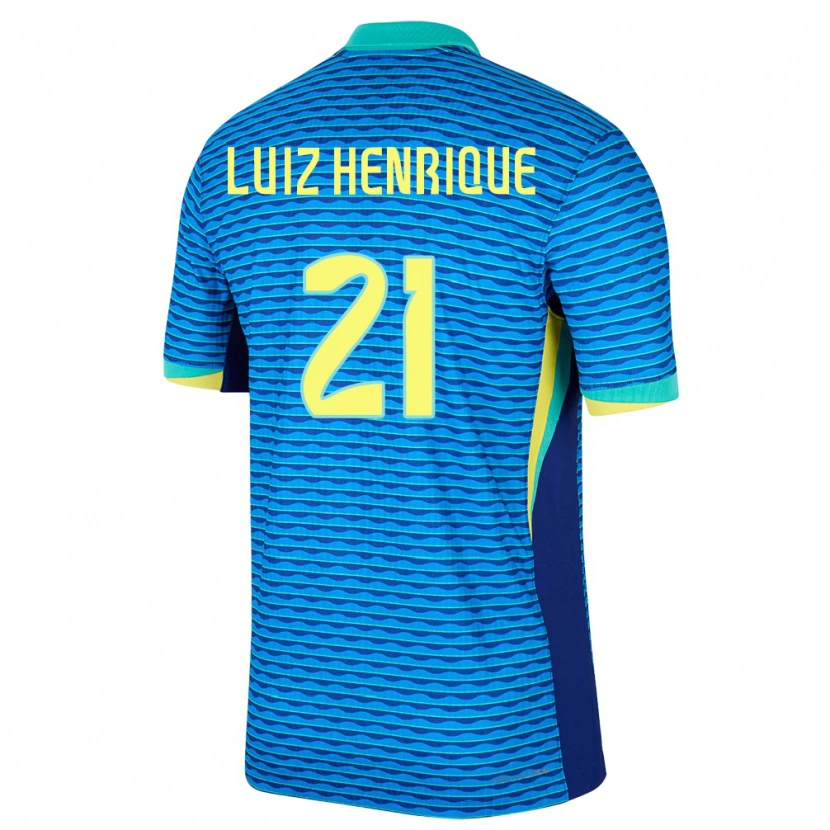 Danxen Donna Maglia Brasile Luiz Henrique #21 Blu Kit Gara Away 24-26 Maglietta