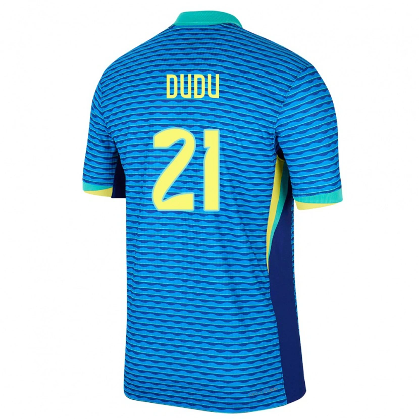 Danxen Donna Maglia Brasile Dudu #21 Blu Kit Gara Away 24-26 Maglietta