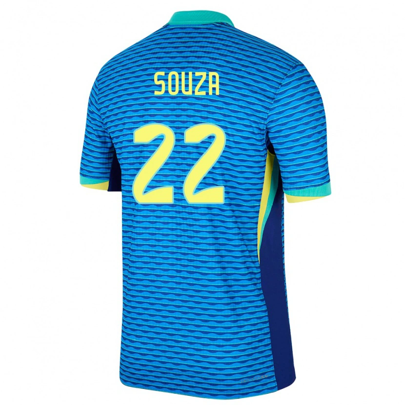 Danxen Donna Maglia Brasile Luiz Souza #22 Blu Kit Gara Away 24-26 Maglietta
