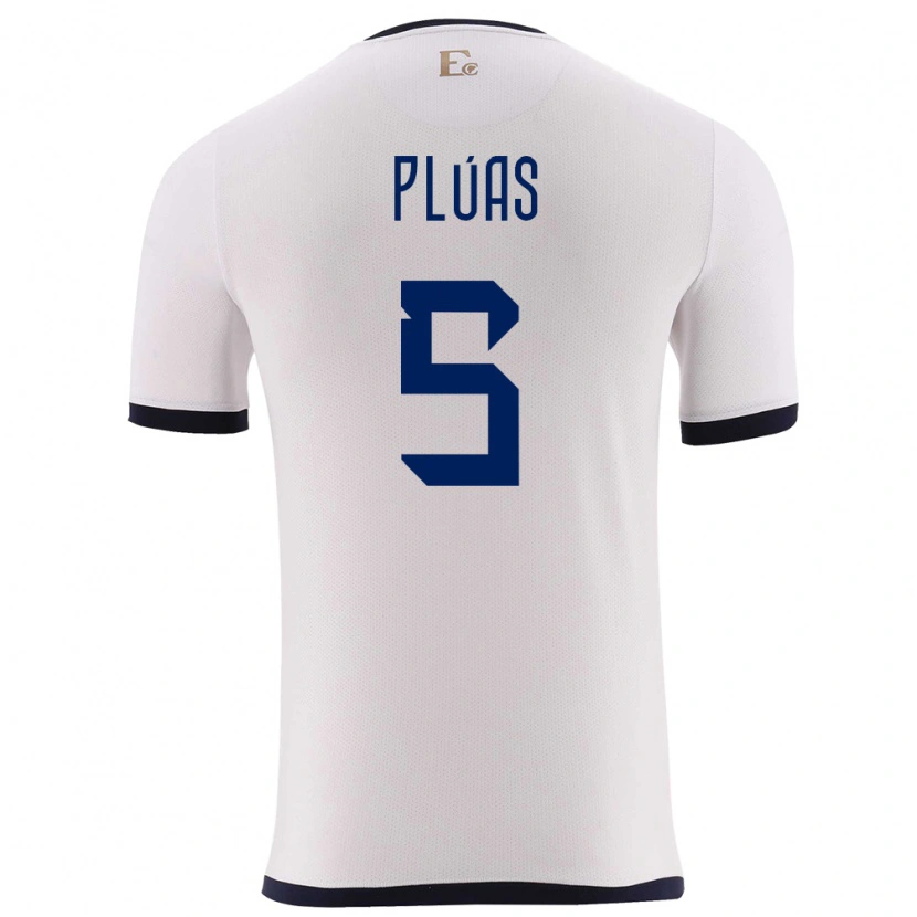 Danxen Donna Maglia Ecuador Erick Plúas #5 Bianco Kit Gara Away 24-26 Maglietta