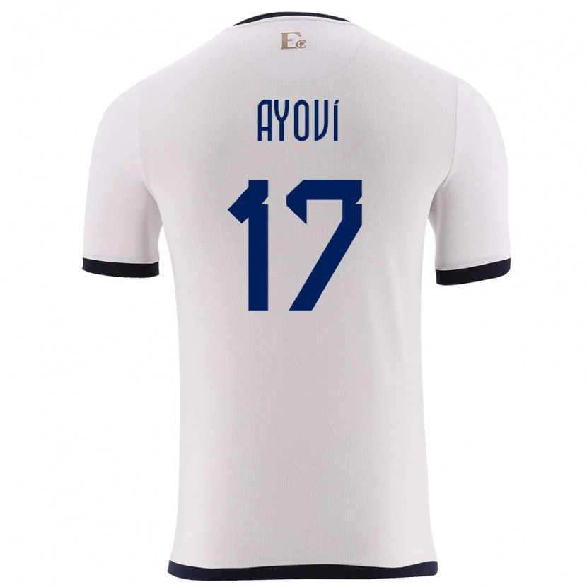 Danxen Donna Maglia Ecuador Junior Ayoví #17 Bianco Kit Gara Away 24-26 Maglietta