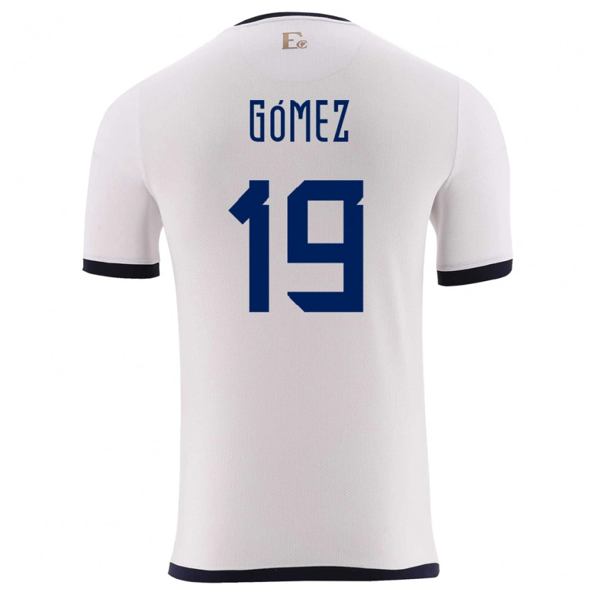 Danxen Donna Maglia Ecuador Aníbal Gómez #19 Bianco Kit Gara Away 24-26 Maglietta
