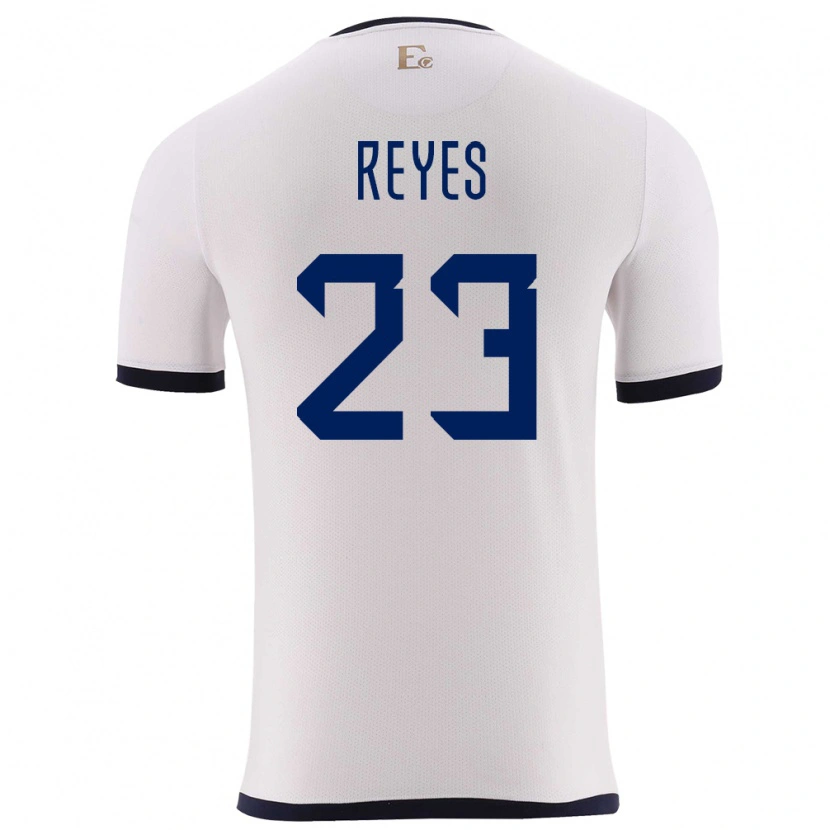 Danxen Donna Maglia Ecuador Maikel Reyes #23 Bianco Kit Gara Away 24-26 Maglietta