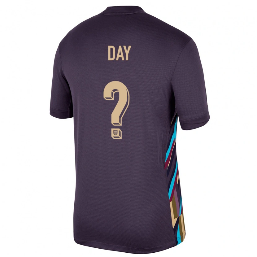 Danxen Donna Maglia Inghilterra Frankie Day #0 Uvetta Scura Kit Gara Away 24-26 Maglietta