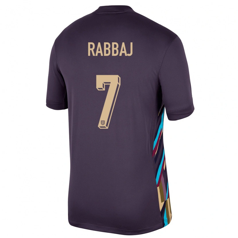Danxen Donna Maglia Inghilterra Ibrahim Rabbaj #7 Uvetta Scura Kit Gara Away 24-26 Maglietta