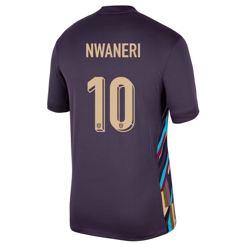 Danxen Donna Maglia Inghilterra Ethan Nwaneri #10 Uvetta Scura Kit Gara Away 24-26 Maglietta
