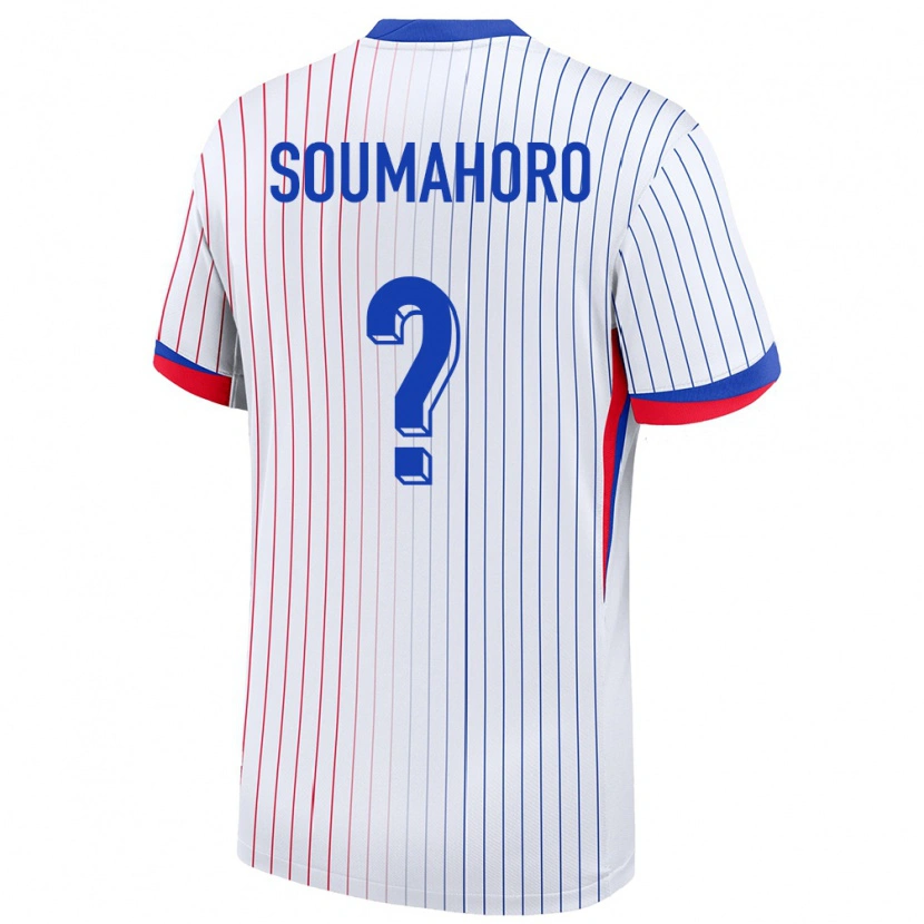 Danxen Donna Maglia Francia Aboubaka Soumahoro #0 Bianco Kit Gara Away 24-26 Maglietta