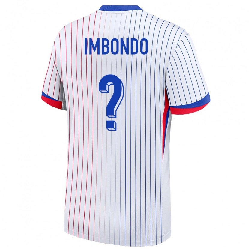 Danxen Donna Maglia Francia Ramses Imbondo #0 Bianco Kit Gara Away 24-26 Maglietta
