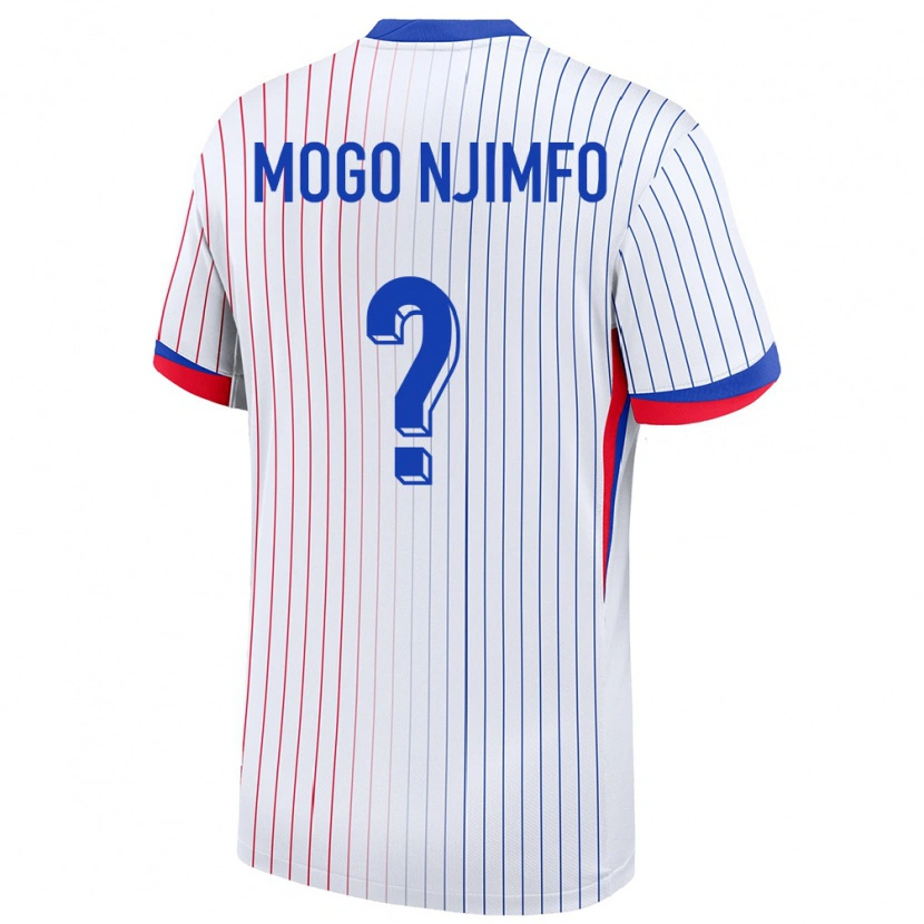 Danxen Donna Maglia Francia Arthur Mogo Njimfo #0 Bianco Kit Gara Away 24-26 Maglietta