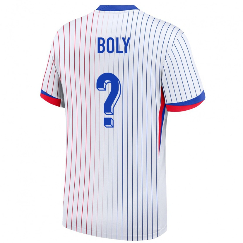 Danxen Donna Maglia Francia David Boly #0 Bianco Kit Gara Away 24-26 Maglietta