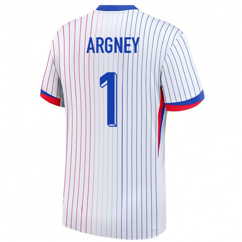 Danxen Donna Maglia Francia Paul Argney #1 Bianco Kit Gara Away 24-26 Maglietta