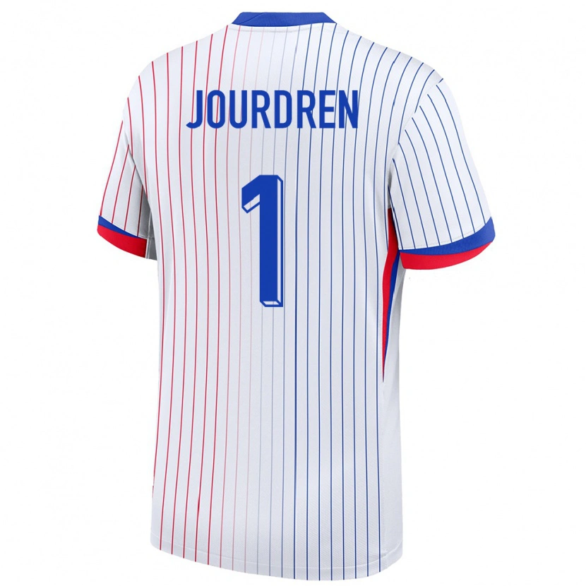 Danxen Donna Maglia Francia Ilan Jourdren #1 Bianco Kit Gara Away 24-26 Maglietta