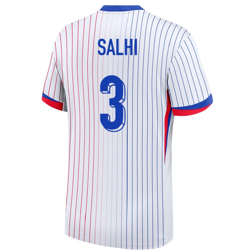 Danxen Donna Maglia Francia Iliesse Salhi #3 Bianco Kit Gara Away 24-26 Maglietta