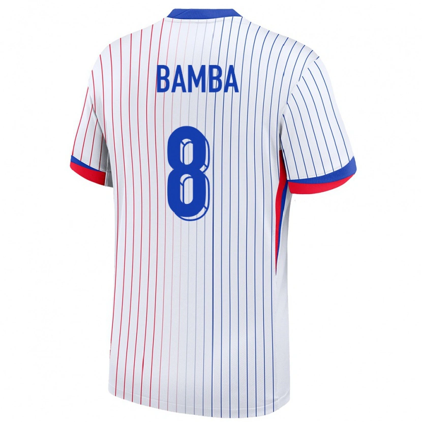 Danxen Donna Maglia Francia Aladji Bamba #8 Bianco Kit Gara Away 24-26 Maglietta