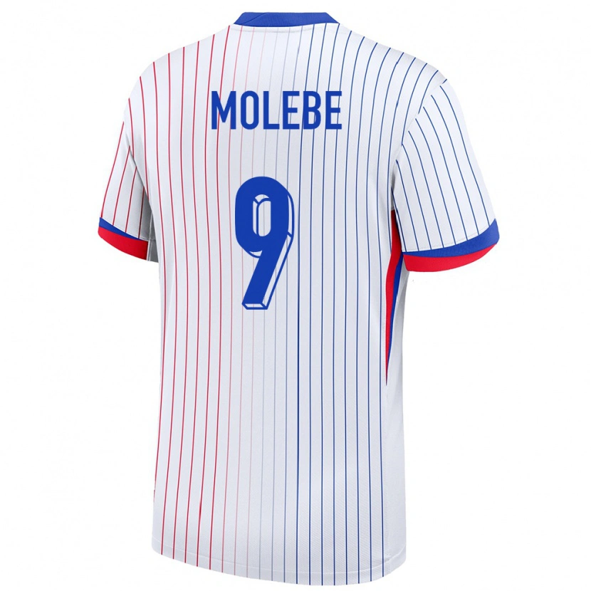 Danxen Donna Maglia Francia Enzo Molebe #9 Bianco Kit Gara Away 24-26 Maglietta