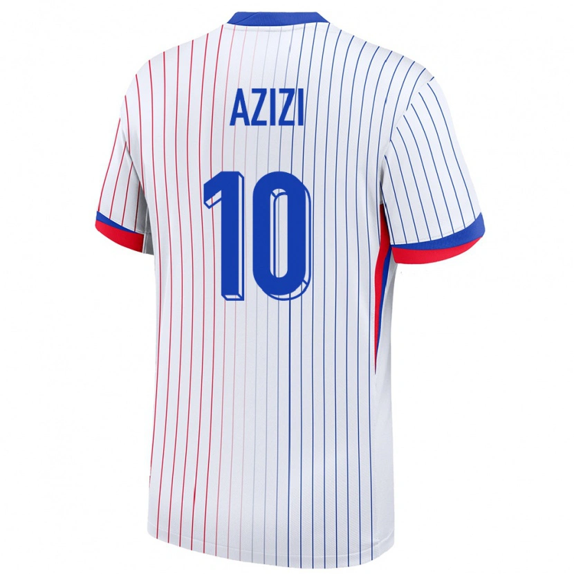 Danxen Donna Maglia Francia Ilyas Azizi #10 Bianco Kit Gara Away 24-26 Maglietta