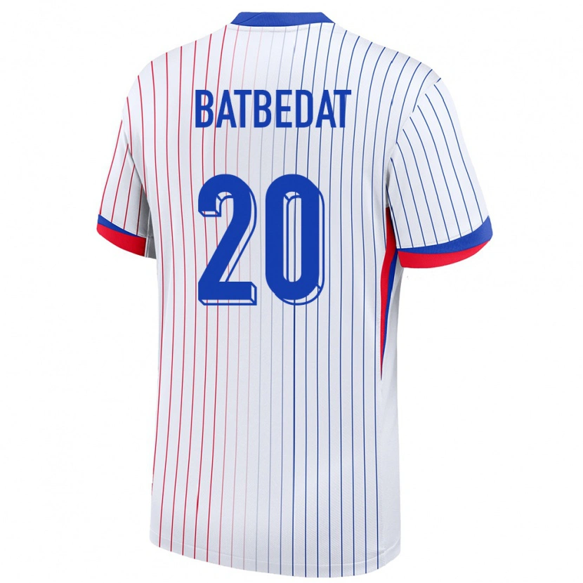 Danxen Donna Maglia Francia Lucas Batbedat #20 Bianco Kit Gara Away 24-26 Maglietta