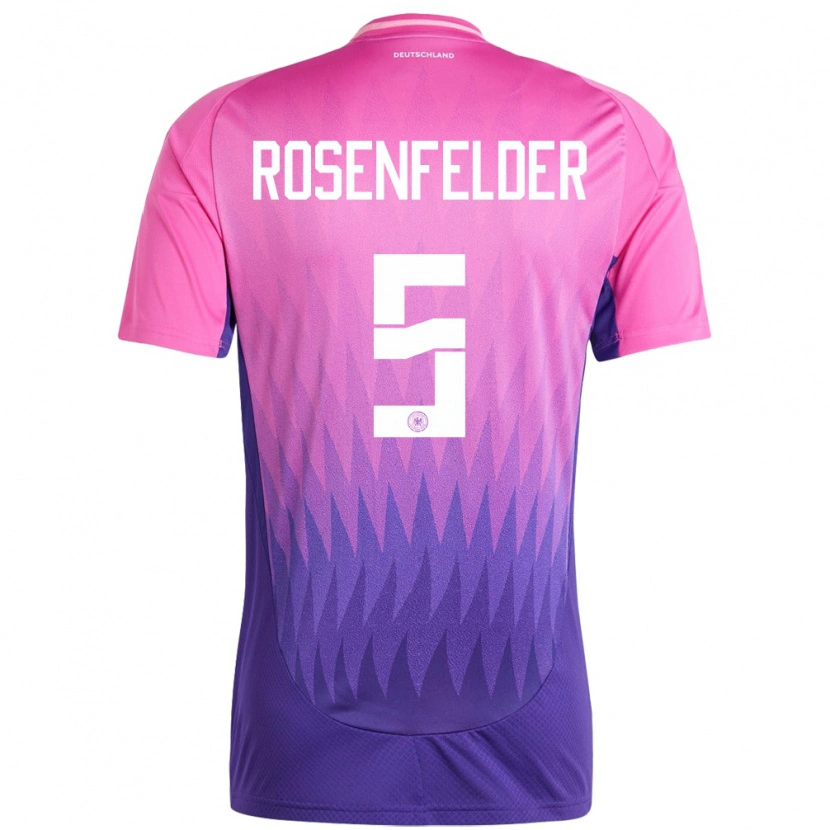 Danxen Donna Maglia Germania Max Rosenfelder #5 Rosa Viola Kit Gara Away 24-26 Maglietta