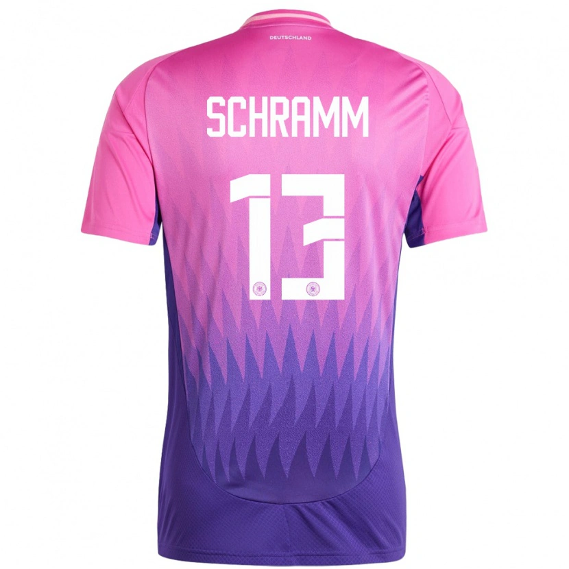 Danxen Donna Maglia Germania Collin Schramm #13 Rosa Viola Kit Gara Away 24-26 Maglietta