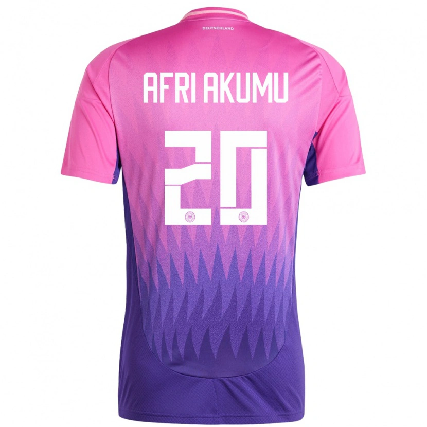Danxen Donna Maglia Germania Maik Afri Akumu #20 Rosa Viola Kit Gara Away 24-26 Maglietta