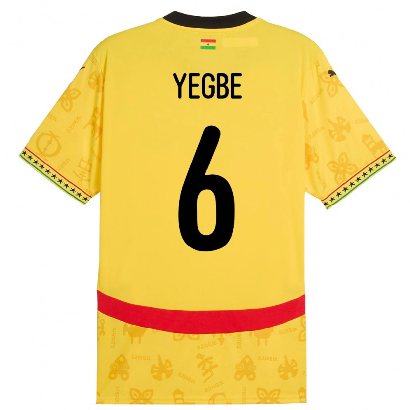 Danxen Donna Maglia Ghana Terry Yegbe #6 Giallo Kit Gara Away 24-26 Maglietta