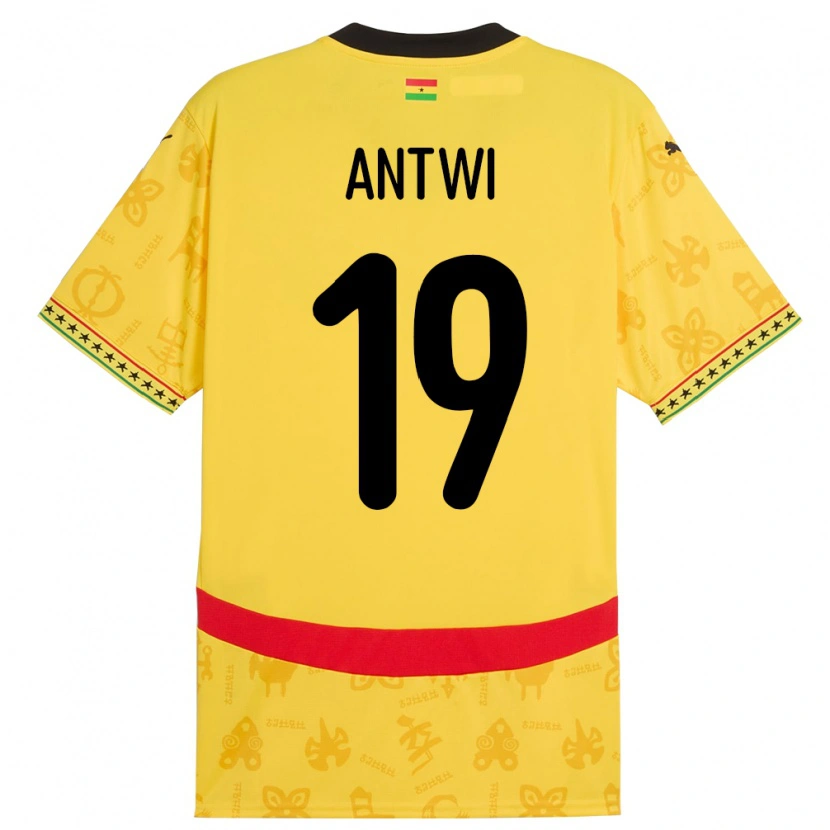 Danxen Donna Maglia Ghana Emmanuel Antwi #19 Giallo Kit Gara Away 24-26 Maglietta