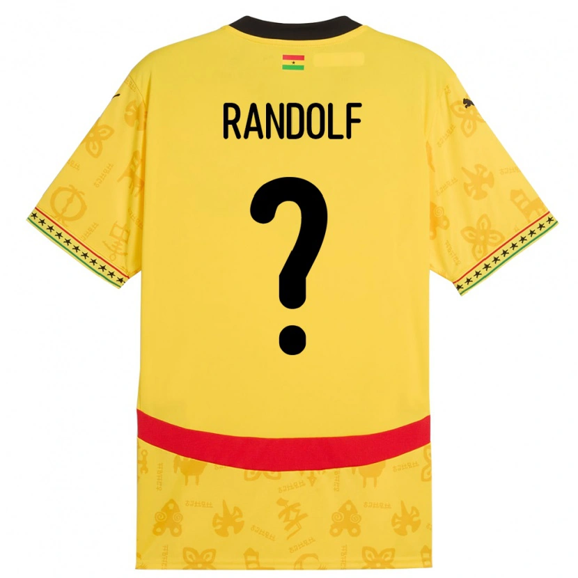 Danxen Donna Maglia Ghana Augustine Randolf #0 Giallo Kit Gara Away 24-26 Maglietta