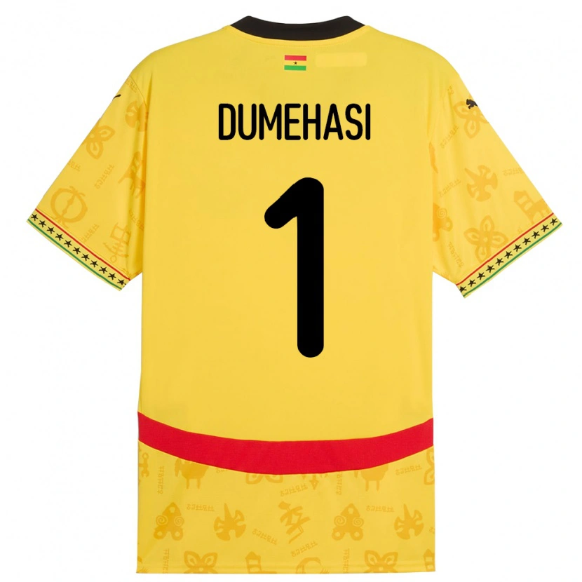 Danxen Donna Maglia Ghana Fafali Dumehasi #1 Giallo Kit Gara Away 24-26 Maglietta