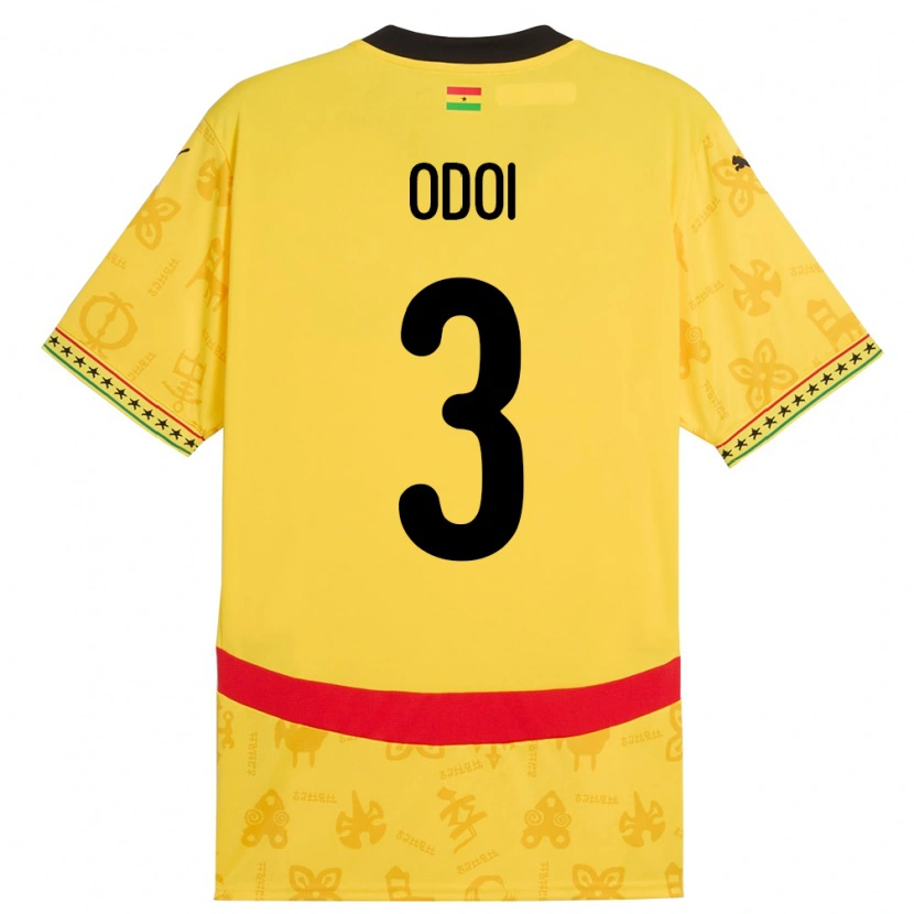 Danxen Donna Maglia Ghana Denis Odoi #3 Giallo Kit Gara Away 24-26 Maglietta