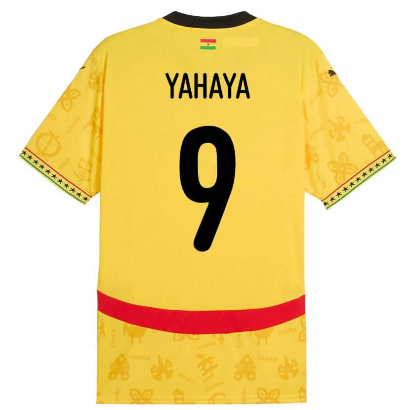 Danxen Donna Maglia Ghana Mohammed Yahaya #9 Giallo Kit Gara Away 24-26 Maglietta