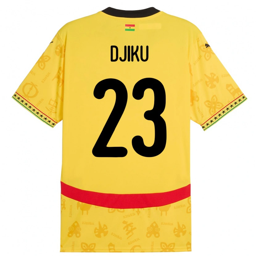 Danxen Donna Maglia Ghana Alexander Djiku #23 Giallo Kit Gara Away 24-26 Maglietta