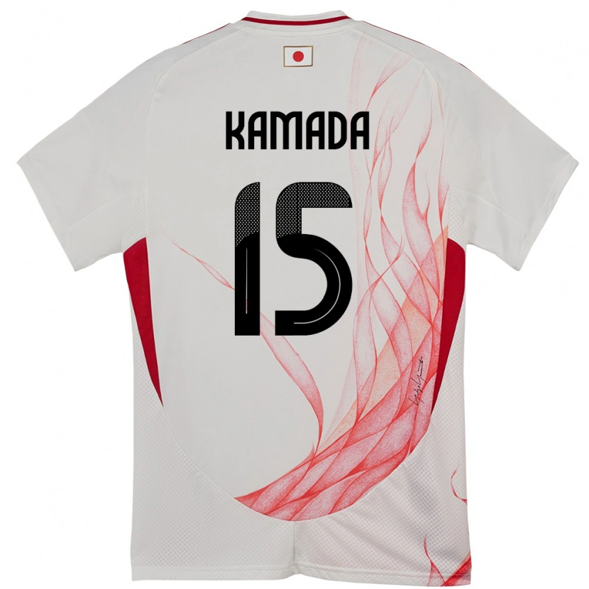 Danxen Donna Maglia Giappone Daichi Kamada #15 Bianco Kit Gara Away 24-26 Maglietta