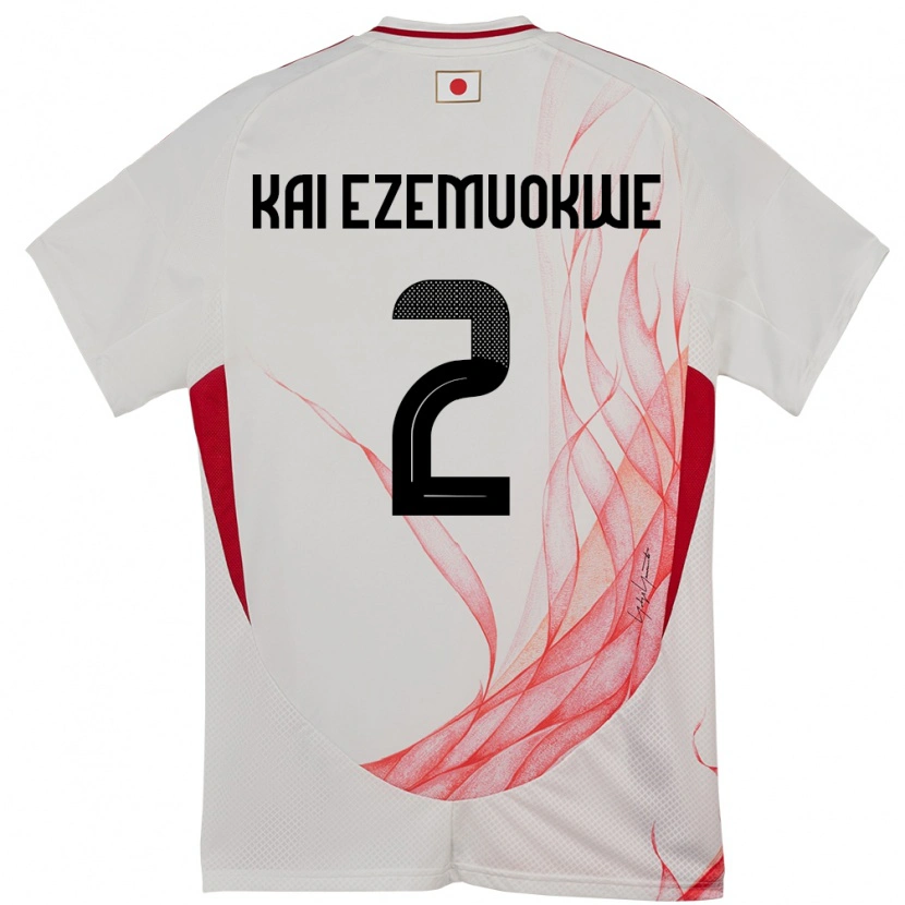 Danxen Donna Maglia Giappone Chimezie Kai Ezemuokwe #2 Bianco Kit Gara Away 24-26 Maglietta