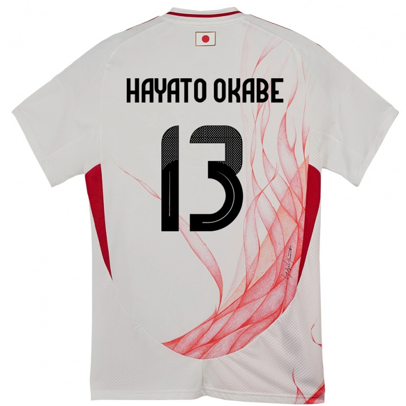 Danxen Donna Maglia Giappone Tariqkani Hayato Okabe #13 Bianco Kit Gara Away 24-26 Maglietta