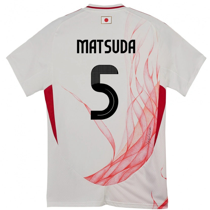 Danxen Donna Maglia Giappone Hayate Matsuda #5 Bianco Kit Gara Away 24-26 Maglietta